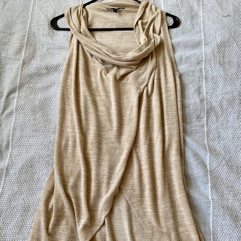 Beige Cowl Neck Sweater
